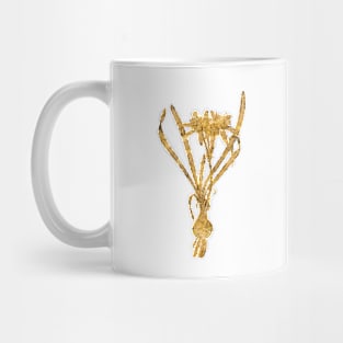 Vintage Gilded Sea Daffodil Botanical Gold Leaf Mug